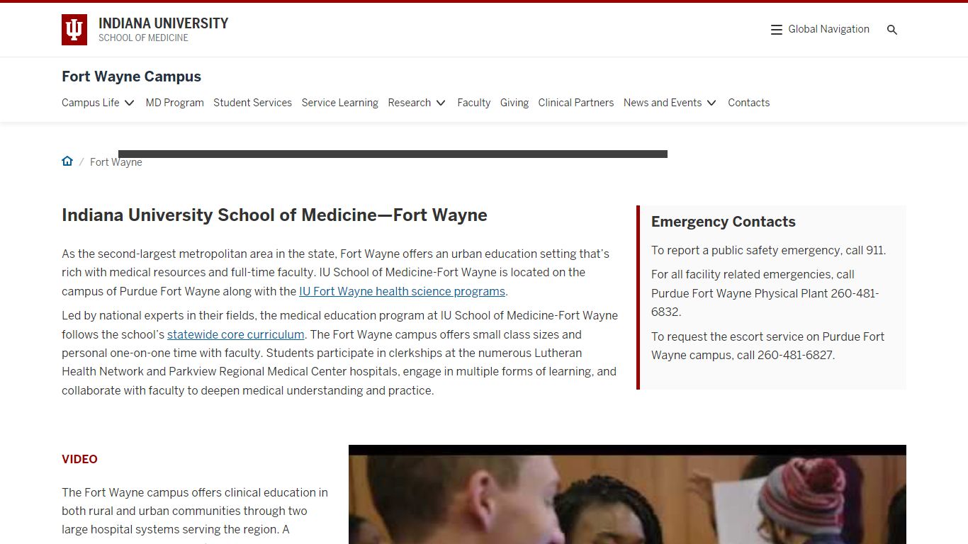 Fort Wayne Campus | IU School of Medicine