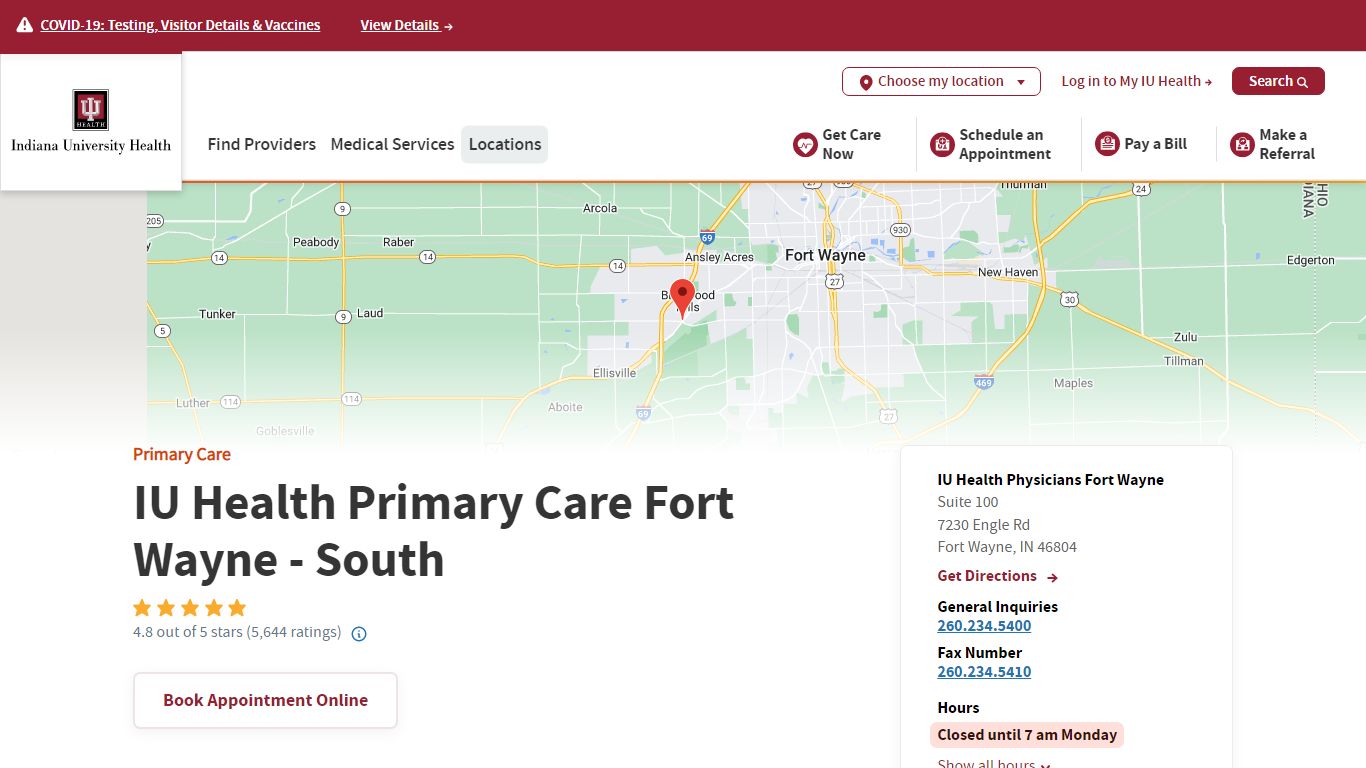 IU Health Primary Care Fort Wayne - South