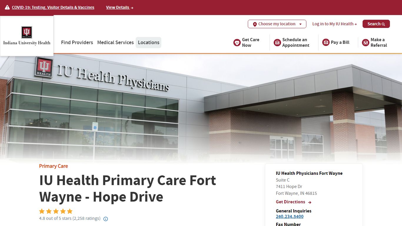 IU Health Primary Care Fort Wayne - Hope Drive